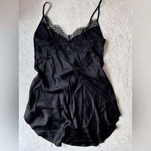 Victoria’s Secret Black Lace Trimmed Nightie Lingerie Slip, size small